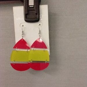 Red and Yellow Geometric Earrings